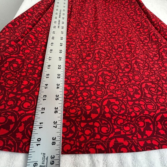 Lands' End Womens Faux Wrap Dress Red Medium 10-12 3/4 Sleeve Knee Length A-Line - Picture 8 of 8